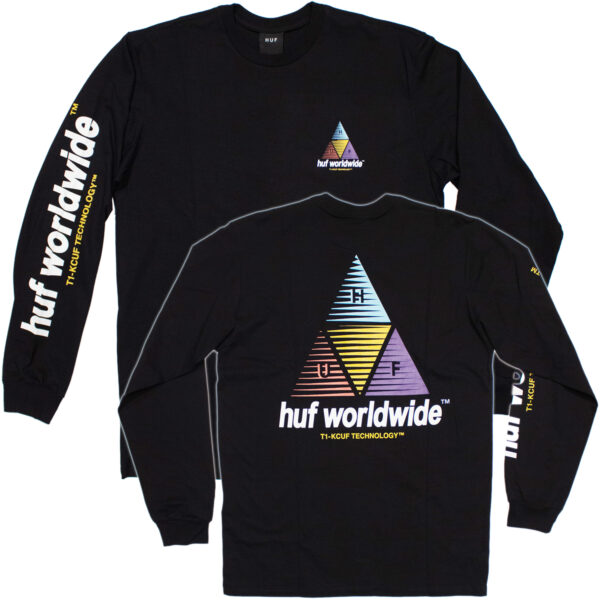 Camiseta HUF Prism Logo Sportif Preta Longa
