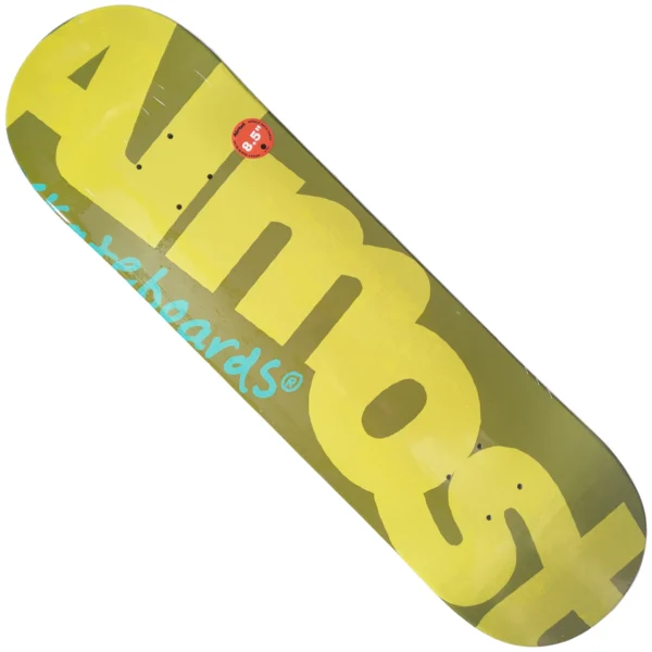 Deck (Shape) ALMOST Color Logo Olive 8.5"